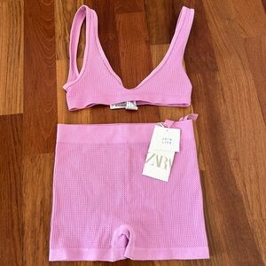 Zara Pink Ribbed Set